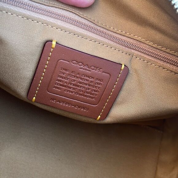 Coach Rowan Satchel Bag & Mini Charm Set In Signature Canvas Crossbody Purse - Picture 8 of 16